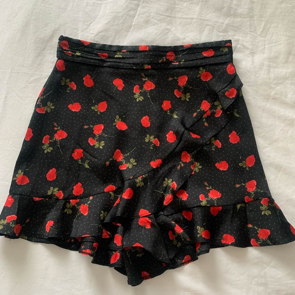 Zara satin rose skort